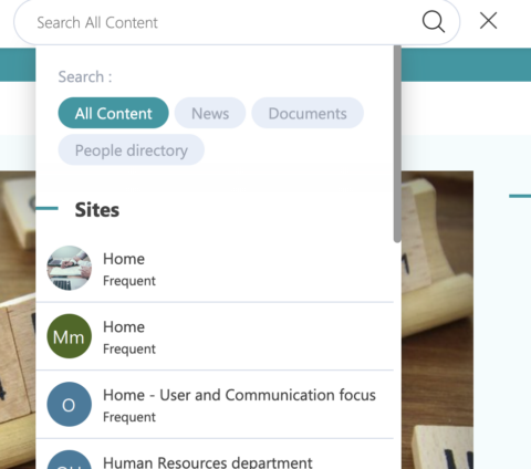 Using Powell Intranet's search bar