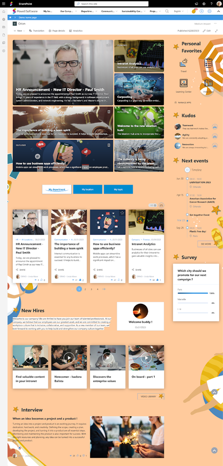 sharepoint intranet personalization theme