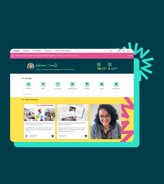Intranet User Welcome Interface