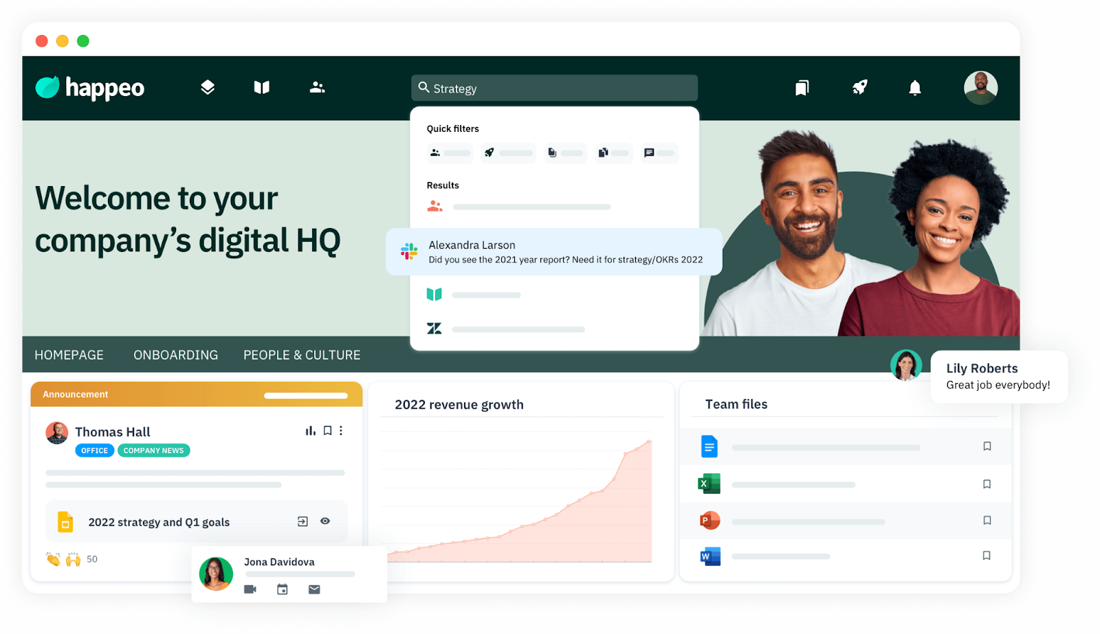exemple site web intranet happeo