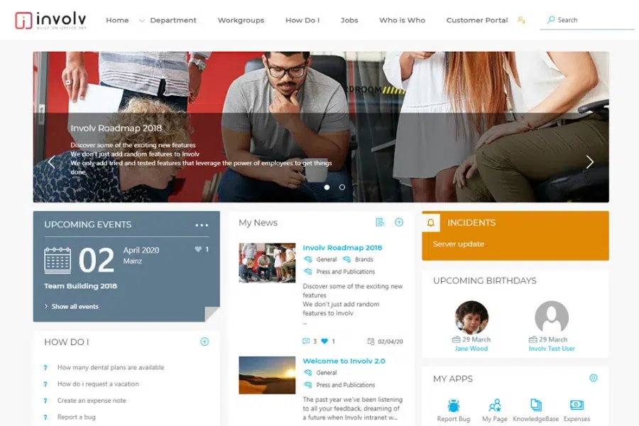 exemple site web intranet involv