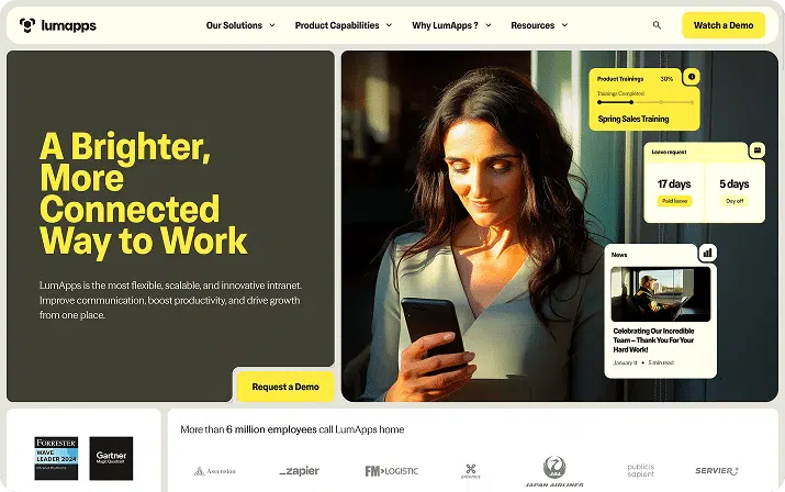 exemple site web intranet lumapps