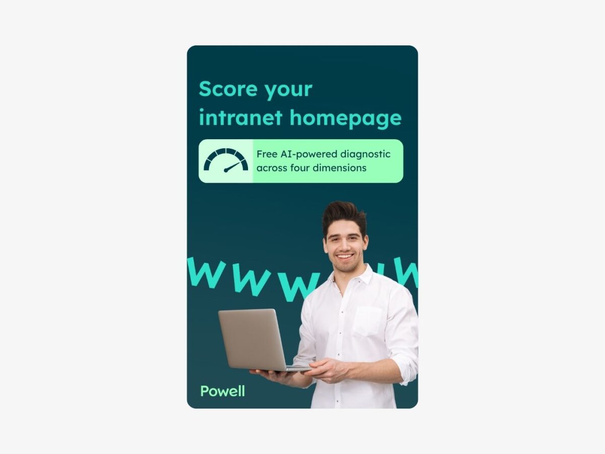 Score your intranet homepage: a free AI diagnostic in 30 seconds.