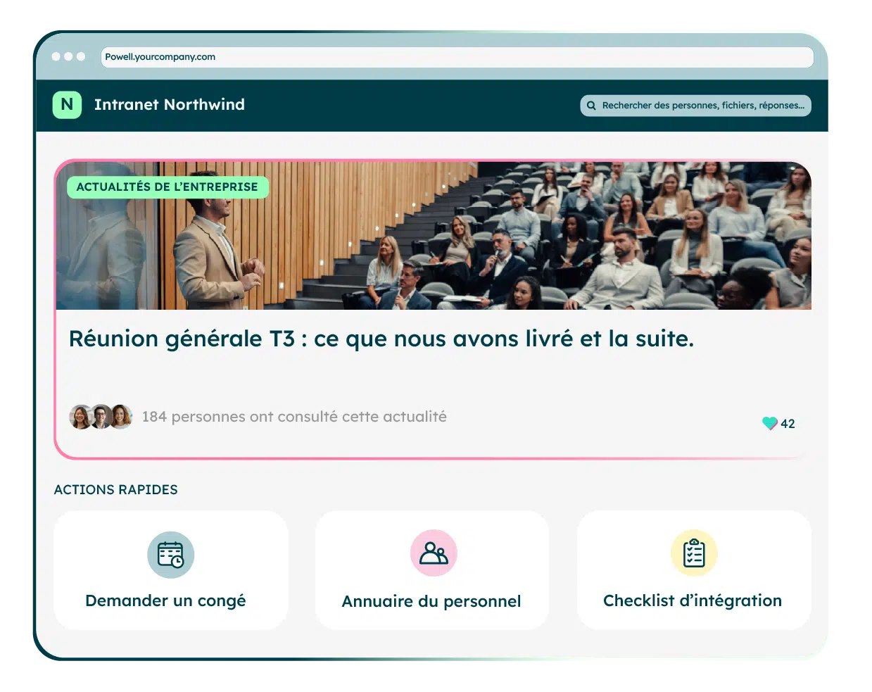 exemple home page intranet 