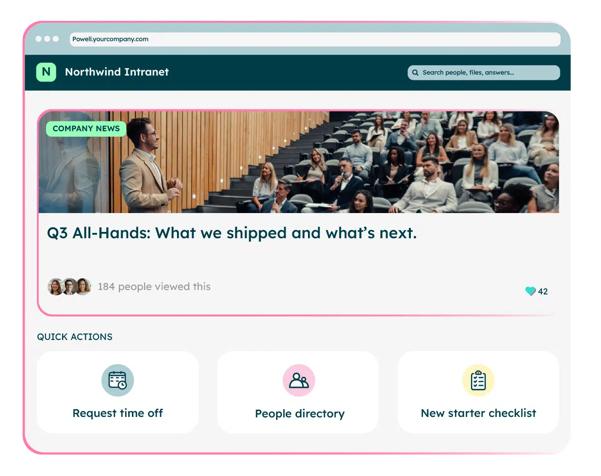Home page news intranet