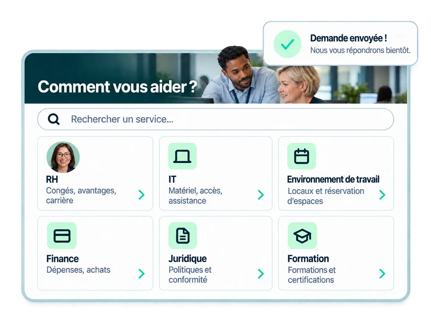 Création d'une page intranet par une équipe métier, sans ticket IT ni développeur