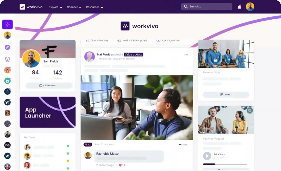workvivo intranet screenshot