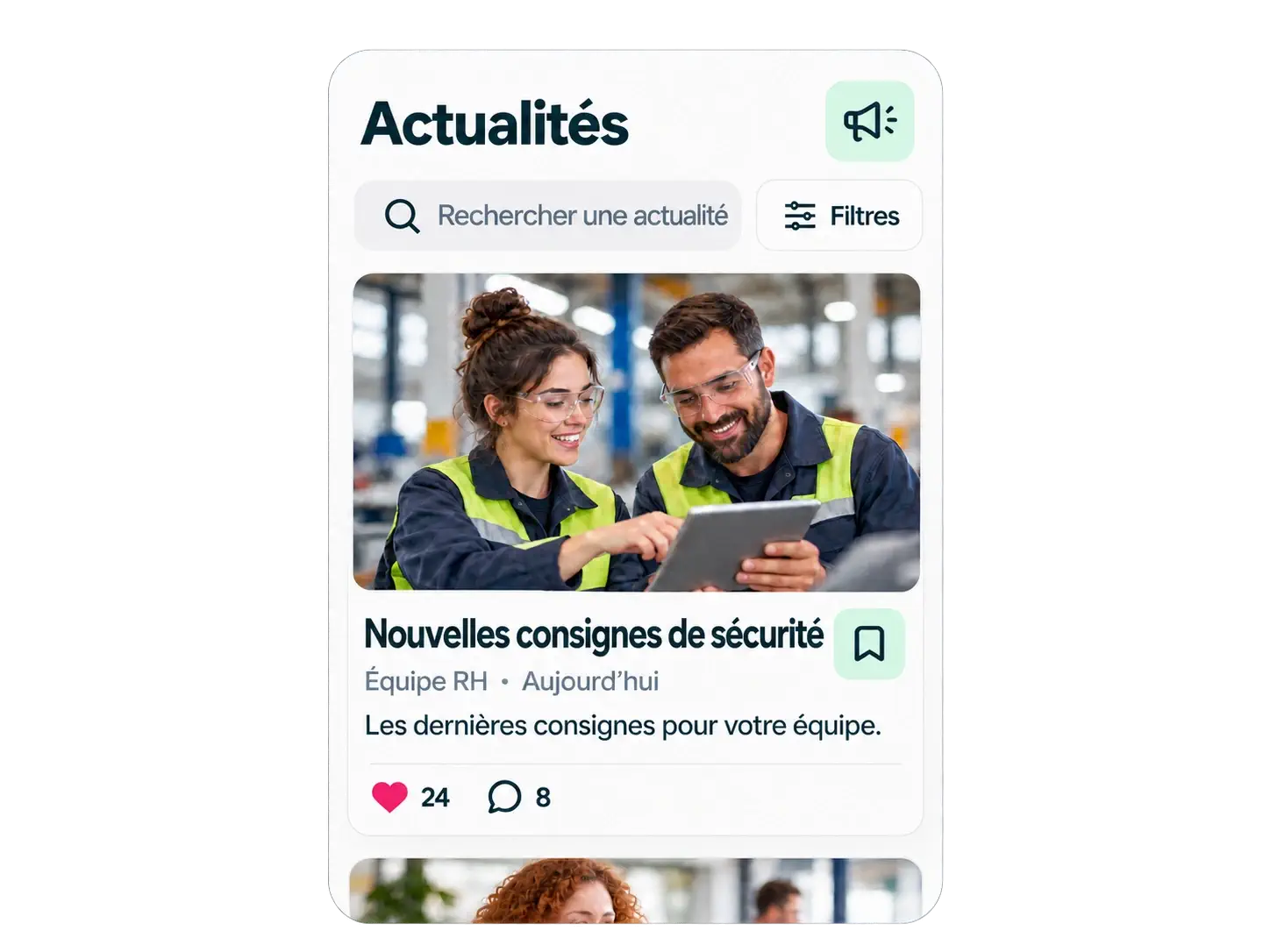 Fil d’actualité de type réseau social avec likes et commentaires dans Powell Apps